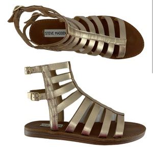 Steve Madden Beeast Gold Strappy Gladiator Sandals